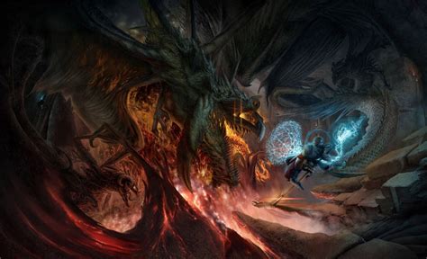 Online crop | blue dragon and fire dragon digital wallpaper, Diablo ...