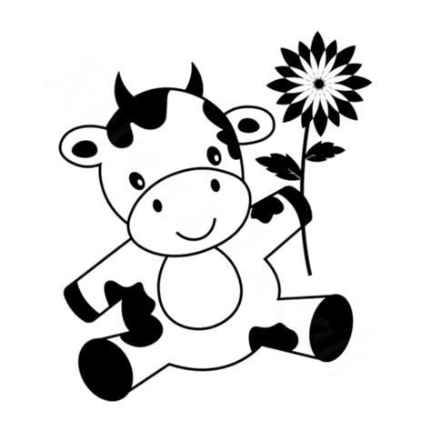 Cow with Flower – Raven’s Decals