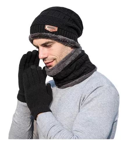 3 En 1 Gorro Bufanda Guantes Cuello Unisex Invierno Frío Meses sin