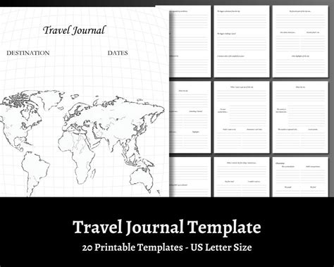 Printable Travel Journal Template Set - Etsy