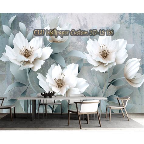 Jual Pusat Cetak Printing Wallpaper Dinding 3d Custom Gambar Bunga