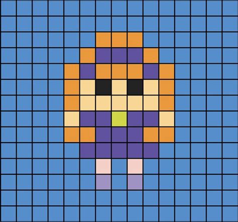 Daphne (small) Pixel Art | Pixel art pattern, Pixel art, Easy pixel art