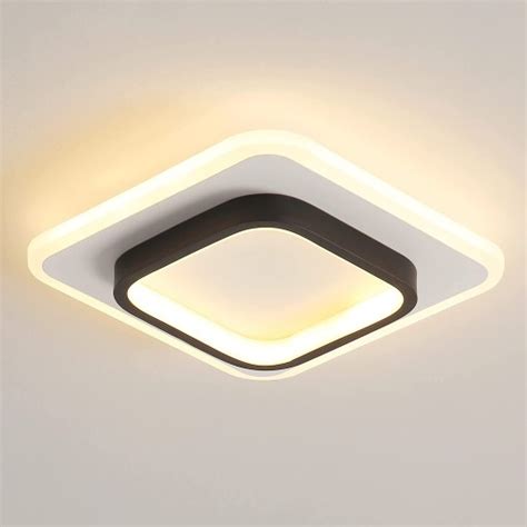 Lampa Sufitowa Led Plafon Czarna Kwadrat W K Cena