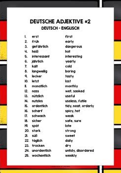 German Adjectives List Pdf