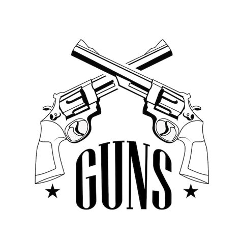 Premium Vector Crossed Guns Logo Vector Design