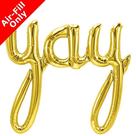 Gold Yay Script Foil Balloon Inspired By Alma