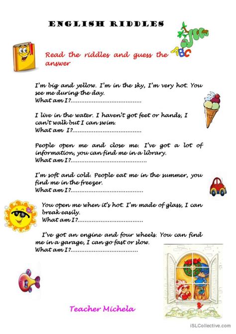 English riddles: English ESL worksheets pdf & doc