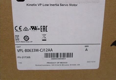 ALLEN BRADLEY VPL B0633M CJ12AA AB Kinetix VP Low Inertia Servo Motor