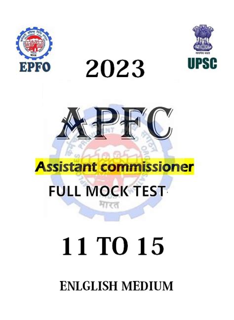 Apfc Epfo Upsc Full Mock Test Series To English