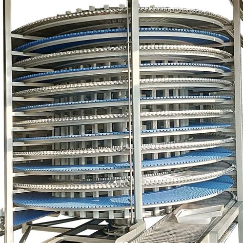 Vertical Spiral Conveyor Systems Food Grade Spiral Conveyor Baked Food