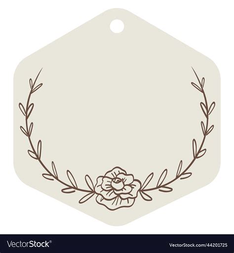 Frame tag design floral flower theme template art Vector Image