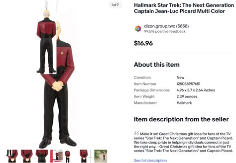 Rare 2021 Picard Ornament Sells For 17 Hallmark Star Trek Ornaments