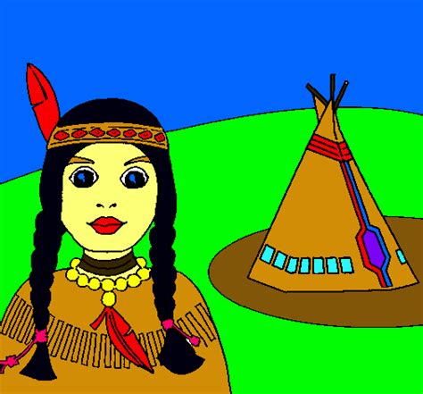 Dibujo De India Y Tepee Pintado Por Irenee En El Día 16 01