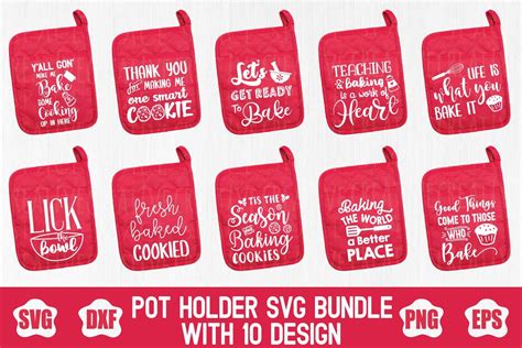 Pot Holder Svg Bundle With Designs