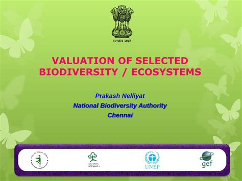 Pdf Valuation Of Selected Biodiversity Unep Gef Docu Ev Ppt1 Selected