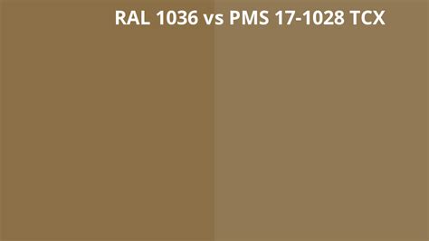 RAL 1036 Vs PMS 17 1028 TCX RAL Colour Chart UK