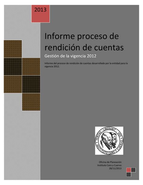 Informe Proceso De Rendici N De Cuentas