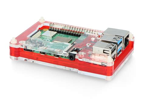 Pibow Coupe Raudonas Raspberry Pi B D Klas Pimoroni Pim