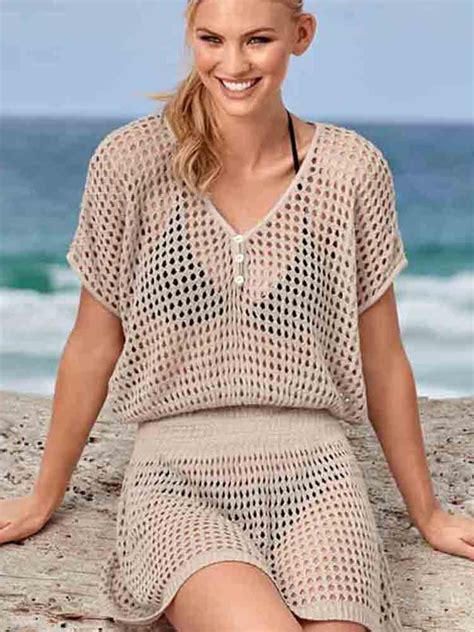 Crochet Knitted Beach Cover Up Dress Tunic Long Pareos Bikinis Cover