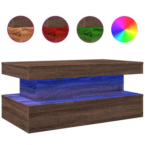 Table Basse Table D Appoint Table De Salon Avec Lumi Res Led Ch Ne