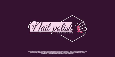 Beauty Nail Logo Design Vector With Creative Unique Style Premium