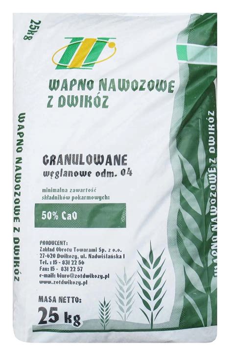 WAPNO NAWOZOWE GRANULOWANE ODM 04 25kg 50 CaO 5908274201008 Cena