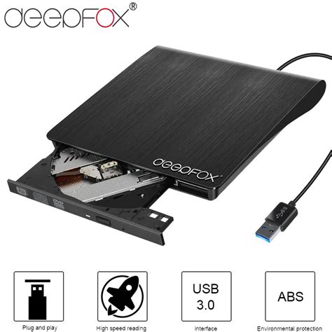 Deepfox USB 3 0 Ince Harici DVD RW CD Yazar S R C Br L R