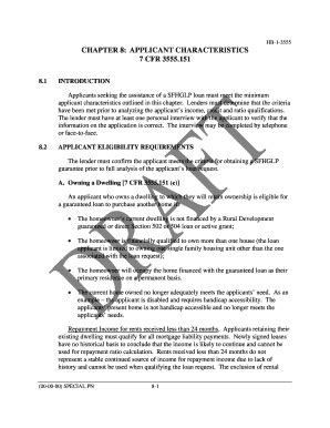 Fillable Online Usdalinc Sc Egov Usda CHAPTER 8 APPLICANT