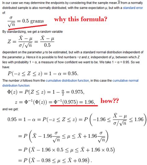 Confidence Interval Formula With Standard Error