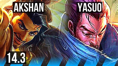 Akshan Vs Yasuo Mid Rank Akshan Dominating Kr