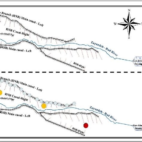 Schematic Of Roodasht Irrigation District Featuring Canal Networks And