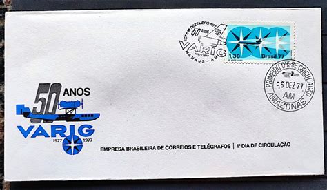 Envelope Fdc Anos Varig Aviao Aviacao Cbc E Cpd Am