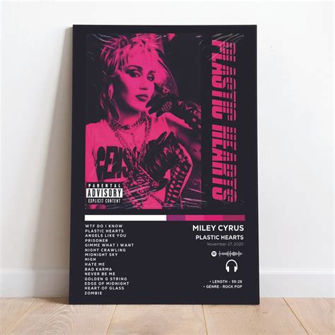 Miley Cyrus Plastic Hearts Album Poster Sold By Beatriz Marques Sku