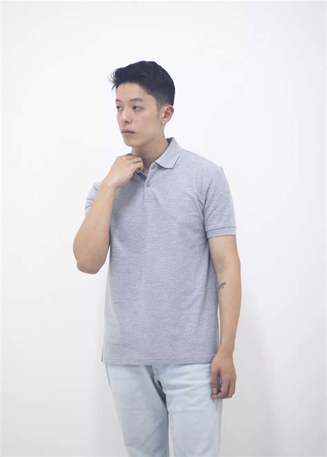 Jual Kale Clothing Kale Park Misty Grey Kaos Polo Pria Lengan Pendek