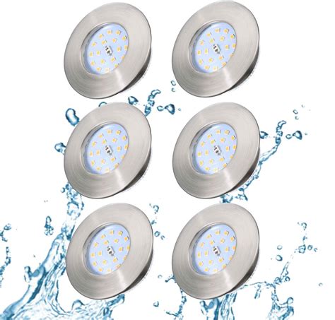 Kimjo Spots Led Encastrables 5w Blanc Chaud Ip44 Pour Salle De Bain Plafonnier Encastré Étanche