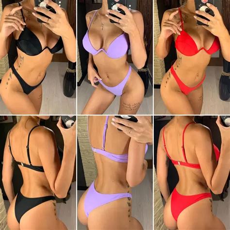 Sexy Women Push Up Bikini Set Swimwear Swimsuit Girl High Cut Bathing Suit Summer Biquini