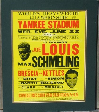 JOE LOUIS vs MAX SCHMELING POSTER - JUNE 22,1938 FIGHT | #113554504