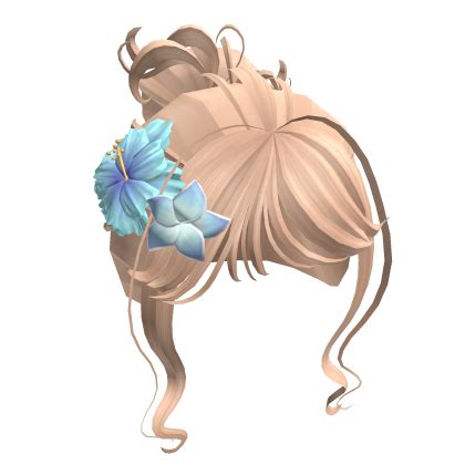 Tropical Flower Messy Bun Blonde Roblox