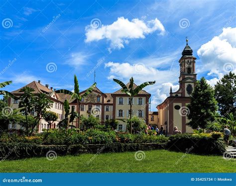 castle   flower island  mainau germany stock photo image
