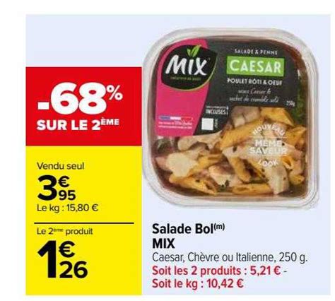 Promo Salade Bol Mix Chez Carrefour Icatalogue Fr