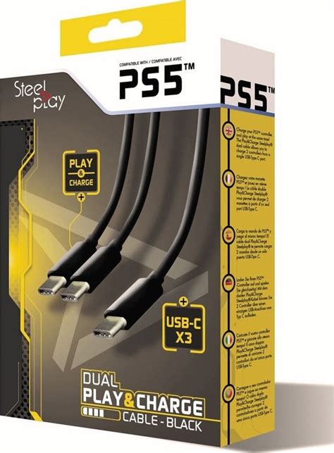 Steelplay Dual Play & Charge Cable For PS5 - Black | JVAPS500003 Buy ...