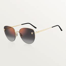 Cresw Panth Re De Cartier Sunglasses Smooth Golden Finish