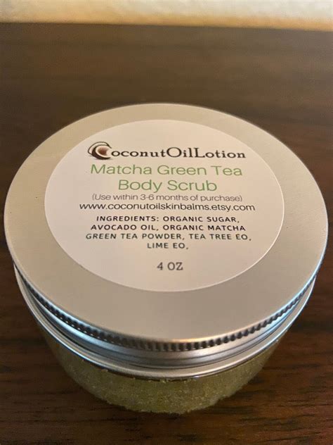 Matcha Green Tea Body Scrub 4oz Scrub Rejuvenating Etsy