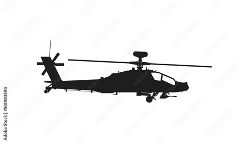 Ah 64 Apache Attack Helicopter Icon Us Army Symbol Isolated Vector