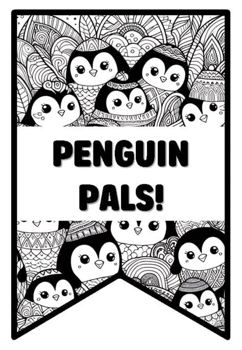 penguin pals  penguin zentangle coloring pages penguin coloring pages