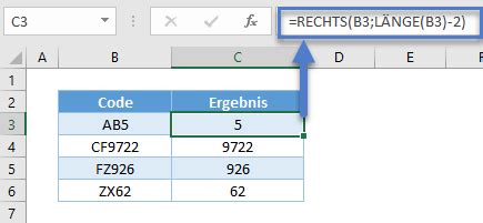 Beispiele für RECHTS Funktion Excel VBA und Google Sheets