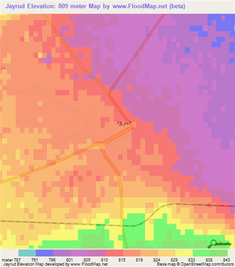 Elevation Of Jayrudsyria Elevation Map Topography Contour