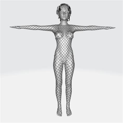 D Model Nora Naked Girl In Bikini VR AR Low Poly CGTrader