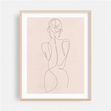 Line Art Nude Lrm Pastel Line Drawing Line Art Minimalist Abstract Modern Art Silhouette