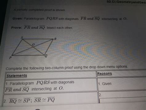 Answered Complete The Following Two Column Proof Bartleby